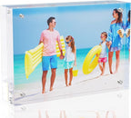 5x7 Inches Acrylic Picture Frames 1 Pack, Double Sided Magnetic Photo Frames,Free Standing on Desk or Table Clear Picture Frames