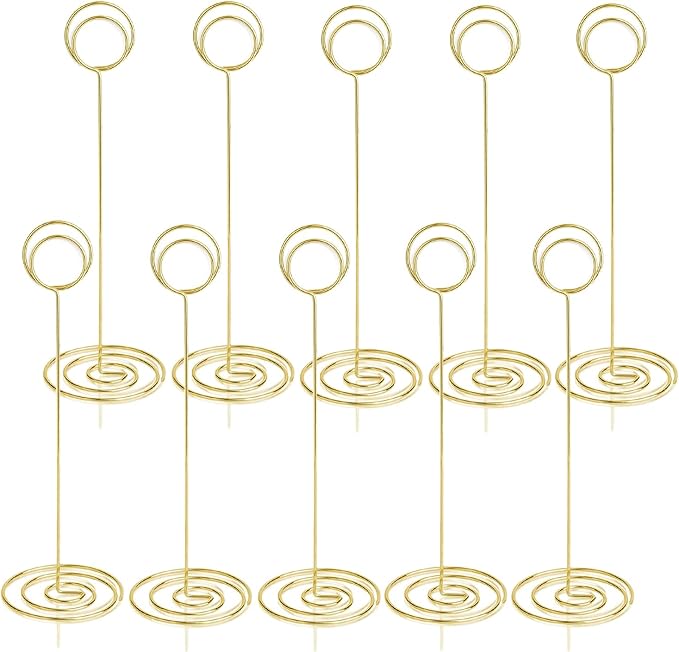 Table Number Holders 10Pcs - 8.75 inch Tall Table Number Stands Place Card Holder for Wedding Party Graduation Reception Restaurant Home Photo Picture Office Memo (Gold, 8.75")