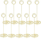 Table Number Holders 10Pcs - 8.75 inch Tall Table Number Stands Place Card Holder for Wedding Party Graduation Reception Restaurant Home Photo Picture Office Memo (Gold, 8.75")