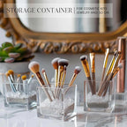 KEYWING 6 Pack Square Glass Vase 4" x 4" x 4", Clear Flower Vases for Centerpieces, Square Glass Cube Vase Candle Holder for Wedding, Party, Home Office Decoration