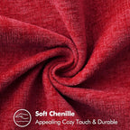 MIULEE Pack of 2 Christmas Pillow Covers 20x20 Inch Red Farmhouse Decorative Throw Pillow Covers with Stitched Edge Soft Chenille Solid Dyed Couch Pillow Covers for Sofa Bed Living Room