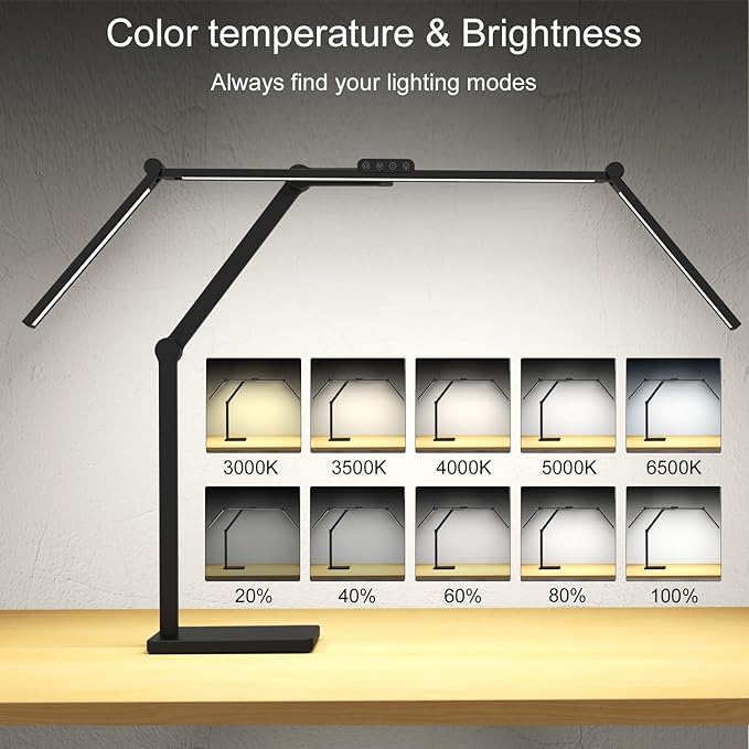 36W 3000LM Ultra Bright Architect Desk Lamp with Base, 47.4Inches Wide Tall Overhead Desk Light for Home Office, Dimmable Table Light with Remote for Desktop Working,Drafting,Reading