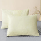 CaliTime Throw Pillow Covers Decorative 20 X 26 Inches Pack of 2 Cozy Chenille Standard Pillow Shams Cases for Couch Sofa Bed Living Room Home Beige