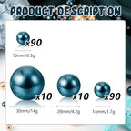 200PCS Navy Blue Faux Pearls Beads for Centerpiece Vases, Vase Filler Faux Pearls, No Holes Filler Beads for Party Anniversary Birthday Wedding Table Decor, 10/14/20/30mm