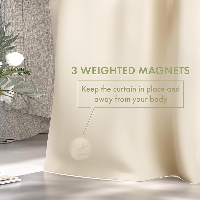 AmazerBath Shower Curtain Liner, 72x72 Beige Shower Curtain Liners, Lightweight Plastic Shower Liner, Cute PEVA Waterproof Cream Shower Curtains for Bathroom with 3 Magnets and 12 Grommets