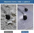 Tydle Chair Mat for Carpet, 60" x 50" Chair Mat for Carpeted Floors, Non-Slip Computer Under Desk Plastic Floor Mat for Work Gaming Chairs, Heavy Duty Carpeted Floor Protector for Home Office (Clear)
