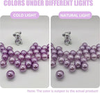 200 PCS Light Purple Vase Fillers, Pearls Bead for Centerpieces Vases, 10/14/20 MM No Hole Beads, Fake Pearls for Wedding Birthday Easter Theme Party Table Centerpieces Decor