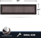 PURRUGS Dirt Trapping Door Mat 24" x 84", Non-Slip/Skid Machine Washable Entryway Rug, Shoes Scraper, Area Rug, Super Absorbent Welcome Mat for Muddy Wet Shoes and Paws, Grayish Brown & Coffee