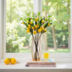 Artificial Lemon, 5pcs Lifelike Handmade Lemon Artificial Plant, 24 Inch Plastic Lemons， Simulated Fruit Flower, Artificial Fruit, Used for Homes, Offices, Festivals, Flowers, and Vases