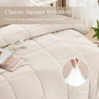 JOLLYVOGUE King Comforter Set, Ultra-Soft Bed in a Bag King Size 7 Pieces, Oeko-TEX Certified Bedding Set with Down Alternative Comforter, Sheets, Pillowcases & Shams, Beige