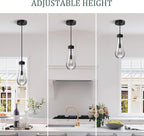 Espird Raindrop Pendant Lights - Matte Black Pendant Lights Kitchen Island, Teardrop Island Pendant Light for Kitchen Modern Chandelier for Bedroom Bathroom Living Room