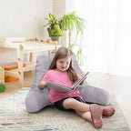 Nestl Reading Pillow for Kids, Small Bed Pillow, Back Pillow for Sitting in Bed, Memory Foam Chair Pillow, Reading & Bed Rest Pillows, Grey Lavender Back Pillow for Bed, Arm Pillow with Pockets