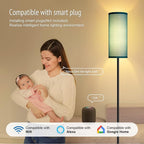 BoostArea Floor Lamps for Living Room, Modern Green Floor Lamp, LED Corner Floor Lamp with Linen LampShade, Standing Lamp for Bedroom/Office/Study Room/Farmhouse(Bulb Not Included)