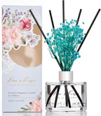 M&SENSE Reed Diffuser Set with 7 Sticks | 7.0oz Fresh Lemon & Freesia & Magnolia Scent, Long Lasting Floral Fragrance, Home Diffuser with Baby's Breath Flower Gifts for Friends Teachers & Mothers Day