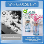 Blue Glass Flower Vases for Centerpieces Set of 6, Mason Jars Boho Cylinder Bud Vases in Bulk, for Weddings Parties Vintage Home Decor