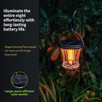 Glass Solar Lantern Outdoor Lights Waterproof, Flickering Flame Solar Lights with Modular Design, Auto On/Off Decorative Hanging Lanterns for Patio Garden Pathway Camping Deck Yard (4 Pack)