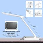 Smart Desk Lamp with 4-in-1 Charging Station (2 AC outlets, Type-C, USB-A Ports), 5 Color temperatures and 5 Brightness Levels, Adjustable gooseneck arm, Eye-Friendly Lighting for desks, bedrooms