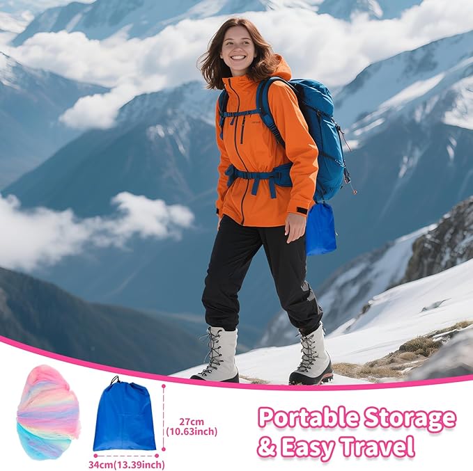 Rainbow Princess Bed Canopy for Girls, Mosquito Net Bed Canopy for Twin/Full/Queen Size Bed, Hanging Bed Net, Bedroom Decor with Hanging Kit, Easy Install Travel Canopy with Storage Bag