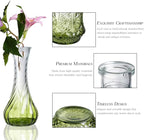 Glass Bud Vase Set of 60 - Small Vases for Flowers in Bulk - Assorted Vintage Crystal Vases for Flowers, Table Centerpieces (Green, 60 Pcs)