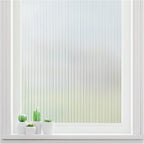 Haton Reeded Glass Window Privacy Film, Frosted Glass Window Film, Static Cling UV Blocking Stickers, Decorative Removable Cover for Bathroom Door Office, Non Adhesive 35.4" x 78.7"