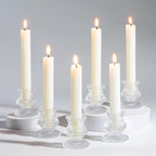 Romadedi Glass Candle Holder for Candlestick - 20 Pcs Clear Small Tapered Candle Holder Decor Bulk Wedding Table Centerpiece for Candle Sticks Christmas Party Living Room Dinner Advent
