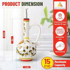 15Oz Ceramic Handmade Oil Dispenser with 3 olive design