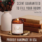 Winter Candle, Christmas Candles Scented - w/Orange, Cinnamon & Vanilla - Infused with Essential Oils I Winter Candles I 9oz, 50Hr, Made in USA
