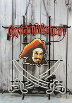 Neon Signs Beer Bar Bedroom Light Cap tains Mor gans Rum Glass Neon Signs for Office Hotel Pub Cafe Man Cave Neon Light Art Wall Lights 24 X 20 Inches High Definition Jet Graphic Printing Board