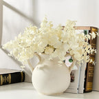 LUKA Antique Ceramic Vase with 2 Handle,6.7 inches Rustic Vase Minimalist Decor, Decorative Vases for Home Decor, Table, Living Room, Shelf, Christmas Decoration(Small,White)