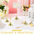 20 Pcs Table Number Holders 4/6/8/10 Inch Metal Place Card Holders with Alligator Clip Heavy Base Wedding Table Number Stand Picture Photo Clip for Banquet Party Birthday Restaurant(Gold)