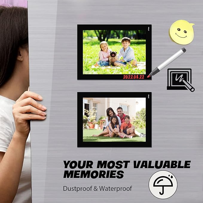 Magnetic Picture Frames with Black Border(5"X7",10 Pack),Magnet Photo Pockets/Holder, Decorations for Home/Office/School/Classroom/Party/Lockers/Fridge