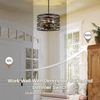 Farmhouse Chandelier, Dining Room Light Fixture, 3-Light Modern Black Pendant Light Fixture, Rustic Industrial Ceiling Hanging Light Fixture for Entryway Foyer Kitchen Over Table Hallway