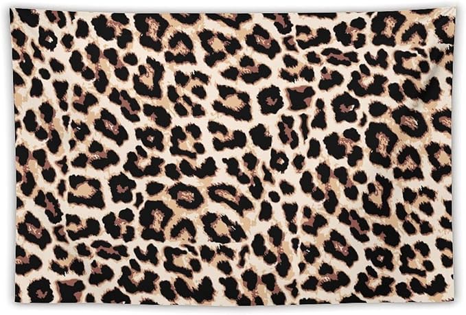 HZOHNAGO Leopard Print Tapestry Rustic Brown Leopard Wild Animal Printed Wall Tapestry Painting Wall Hanging for Bedroom Living Room Dorm 60" W x 40" H