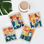 SIGNWIN Adhesive Canvas Poster Mid-Century Modern Colorful Geometric Polygons Abstract Geometric Digital Art Modern Art Decorative Zen Relax/Calm Multicolor Minimalism for Bedroom - 12"x16"x4