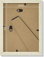 Vittanly 5x7 Picture Frames Set of 9, Shatter Resistant Plexiglass, Display 4x6 Pictures with Mat or 5x7 without Mat, Photo Frames for Wall or Tabletop, Engineered Wood, Cornsilk