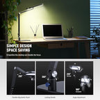 NEEWER Basics 16W LED Desk Lamp for Home Office Video Conference Reading Lighting, Eye Caring Foldable Double Sided Dimmable Touch Table Ring Light with Stand Memory Timer 5 Color Modes CRI95, FR16