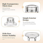 Glasseam Glass Tapered Candlestick Holders: 10Pcs Small Taper Candle Holders Bulk Clear Candle Sticks Holder Decor Short Modern Candle Holder for Table Centerpiece Wedding Christmas Dinner Party