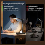 karidi Smart Desk Lamp with Digital Clock, 4-in-1 Charging Station (2 AC Outlets, Type-C, USB-A Ports), Temperature Display, 5 Color & Brightness Settings, Ideal for Offices & Bedrooms