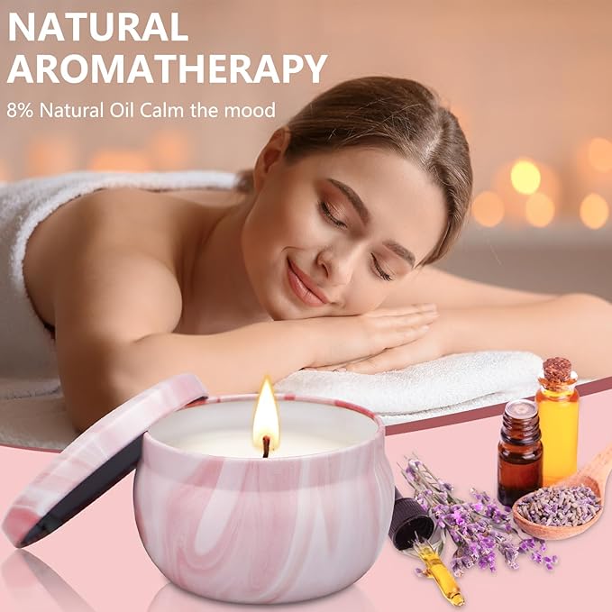 Scented Candles Gifts for Women, 8 Pack Candles for Home Scented, 8% Essential Oil Soy Candle, Stress Relief Gifts for Women, Aromatherapy Candle Set for Birthday, Thanksgiving