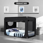 Bed Canopy Portable Blackout Bed Tent Privacy Tent for Adult Indoor Sleeping with 3 Doors, Storage Bag