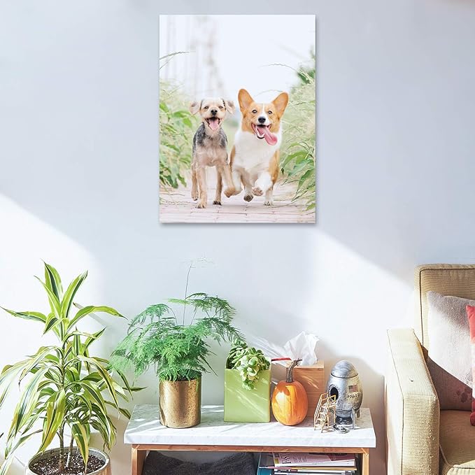 Personalized Photo to Canvas Print - Canvas Prints With Your Photos on Custom Wall Art for Bedroom, Living Room, Wedding Baby Pet Family Picture Framed Wall Art (6" W x 8" H)