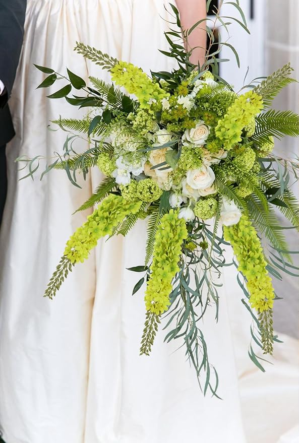 6PCS Delphinium Artificial Flowers 29.5" Realistic Green Silk Flowers Faux Snapdragon Flowers Long Stem Fake Hyacinth for Tall Vase Wedding Home Garden Decor (Green)