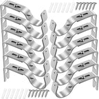 Frienda 12 Pcs Curtain Rod Brackets Adjustable Holder Wall for 1 Inch Diameter Curtain Rod General Bracket Hooks with Screws (Matt Silver)