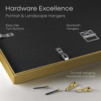 Homeforia 8x12 Picture Frame Gold, High End Metal 8 x 12 Poster Frames with Mat 6 by 8 for Photo, 12x8 Frame Matted to 6x8 inch Print, 8by12 Wall or Tabletop Frames, Tempered Glass, Wall Kit, Set of 1