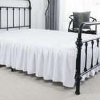 Bed Skirt Twin Size Ruffled Bed Skirt with Split Corners, 14 Inch Drop Dust Ruffle Bed Skirt with Platform, White