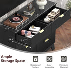 Fluted Dresser for Bedroom,8 Drawer Dresser for Closet,Storage Cabinet and Chest of Drawers with Gold Handle,TV Stand,Storage Organizer for Living Room,Hallway,Entryway,Black