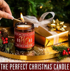 Christmas Candles for Holiday - 'Ho Ho Ho' Christmas Scented Candles, w/Clove, Orange & Cinnamon Candle I Stocking Stuffers for Women I 9oz Reusable Jar, 50Hr Burn, USA Made