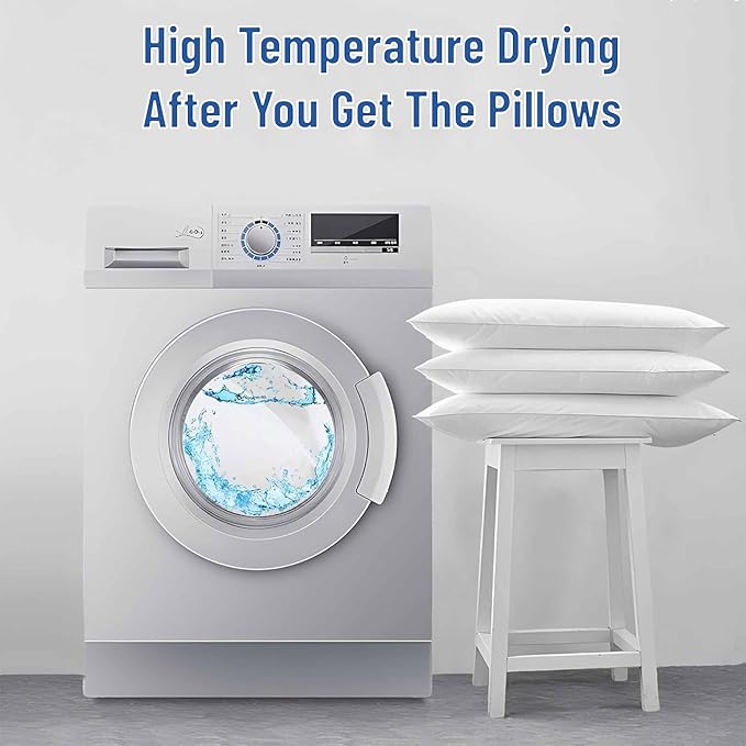 SILUI Pillows King Size Set of 4 Pack Extra Flat Thin Soft Support Hypoallergenic Plush Down Alternative Bed Pillow for Back, Stomach or Side Sleepers,20x36in