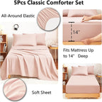 CozyLux Twin Comforter Set with Sheets Blush Pink - 5 Pieces Bed in a Bag Twin, All Season Bed Set for Girls and Boys, Bedding Set with Down Alternative Comforter, Sheets, Pillowcase & Sham