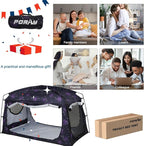 Bed Tent,Portable Privacy Sleeping Bed Canopy,Blackout 90% Drapes for Kids and Adult,Indoor Space Tent with Breathable Large Mesh Windows